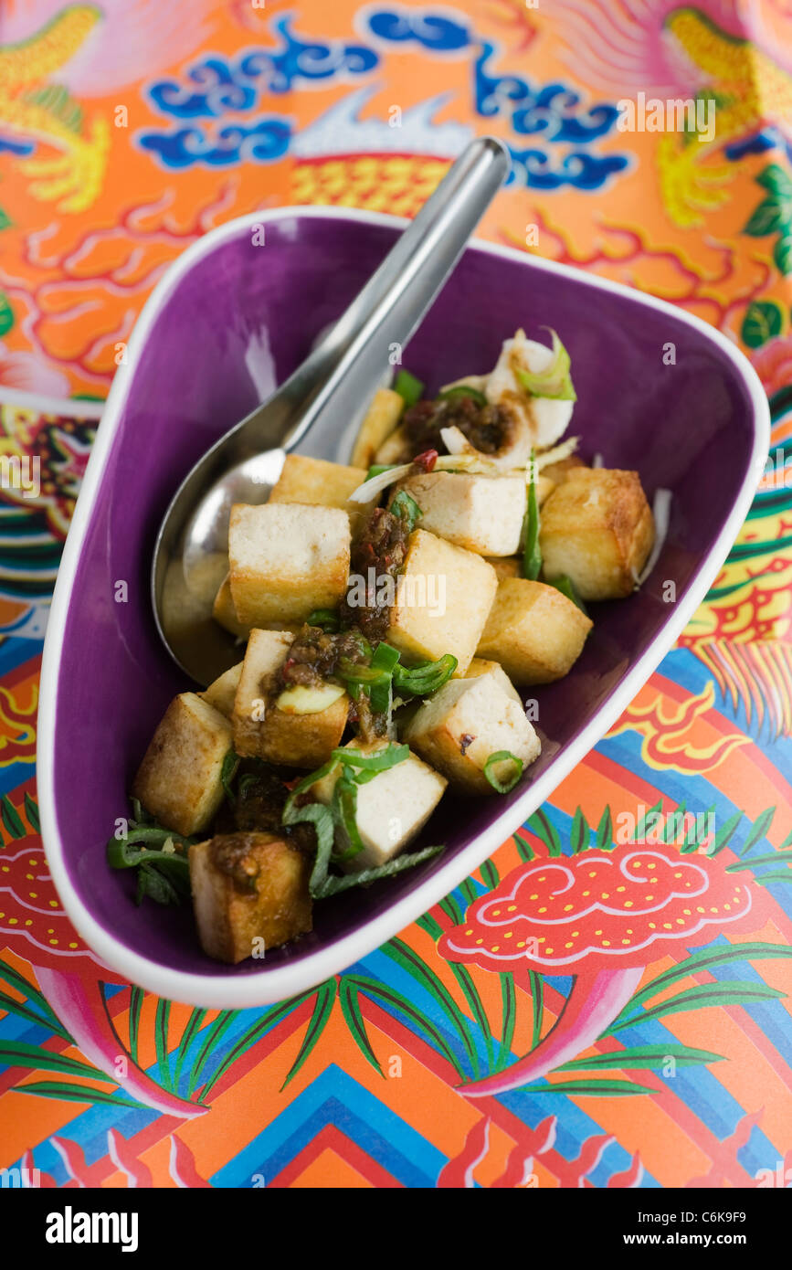 Sauted tofu with soy sauce Stock Photo - Alamy