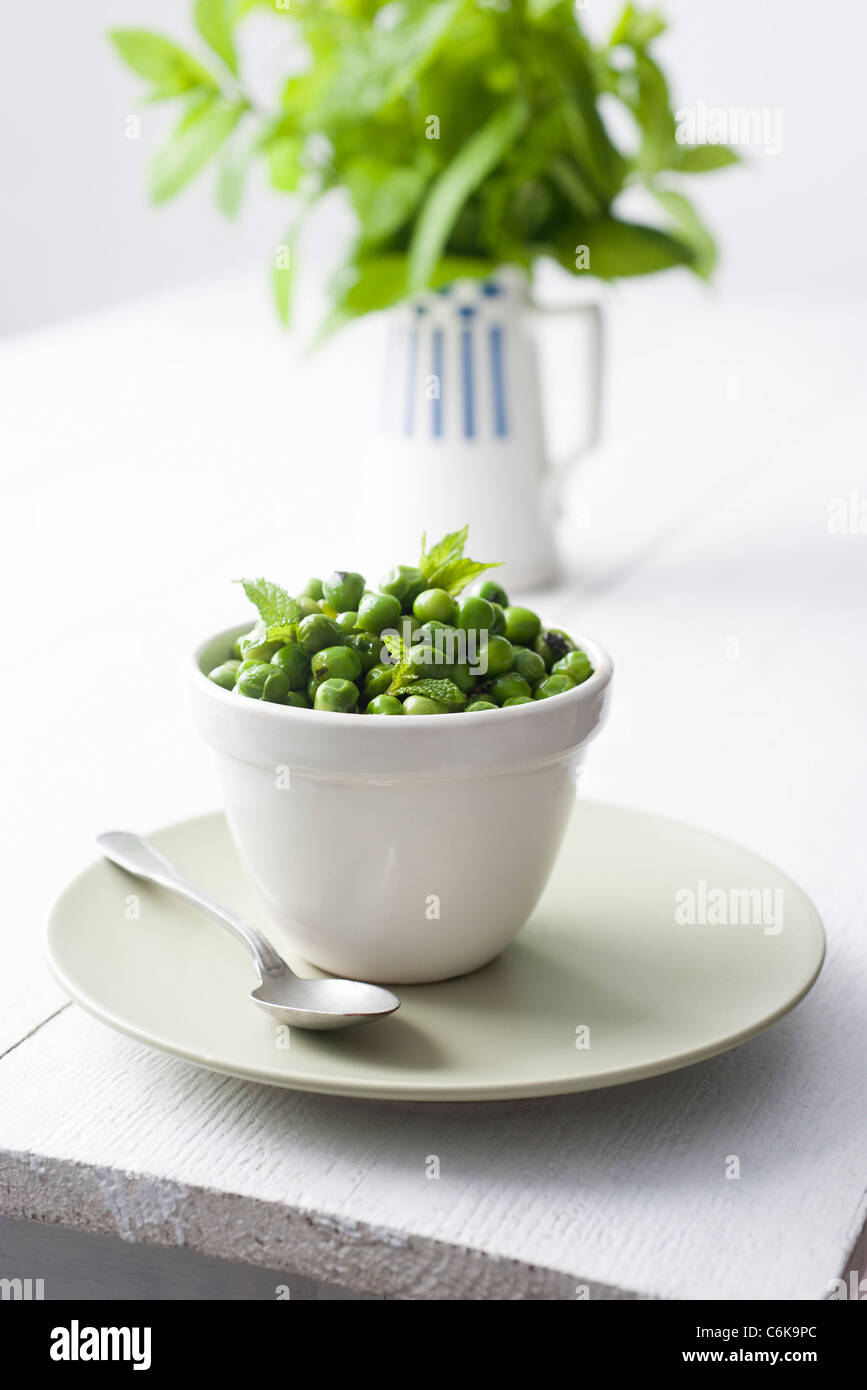 Peas with mint Stock Photo Alamy