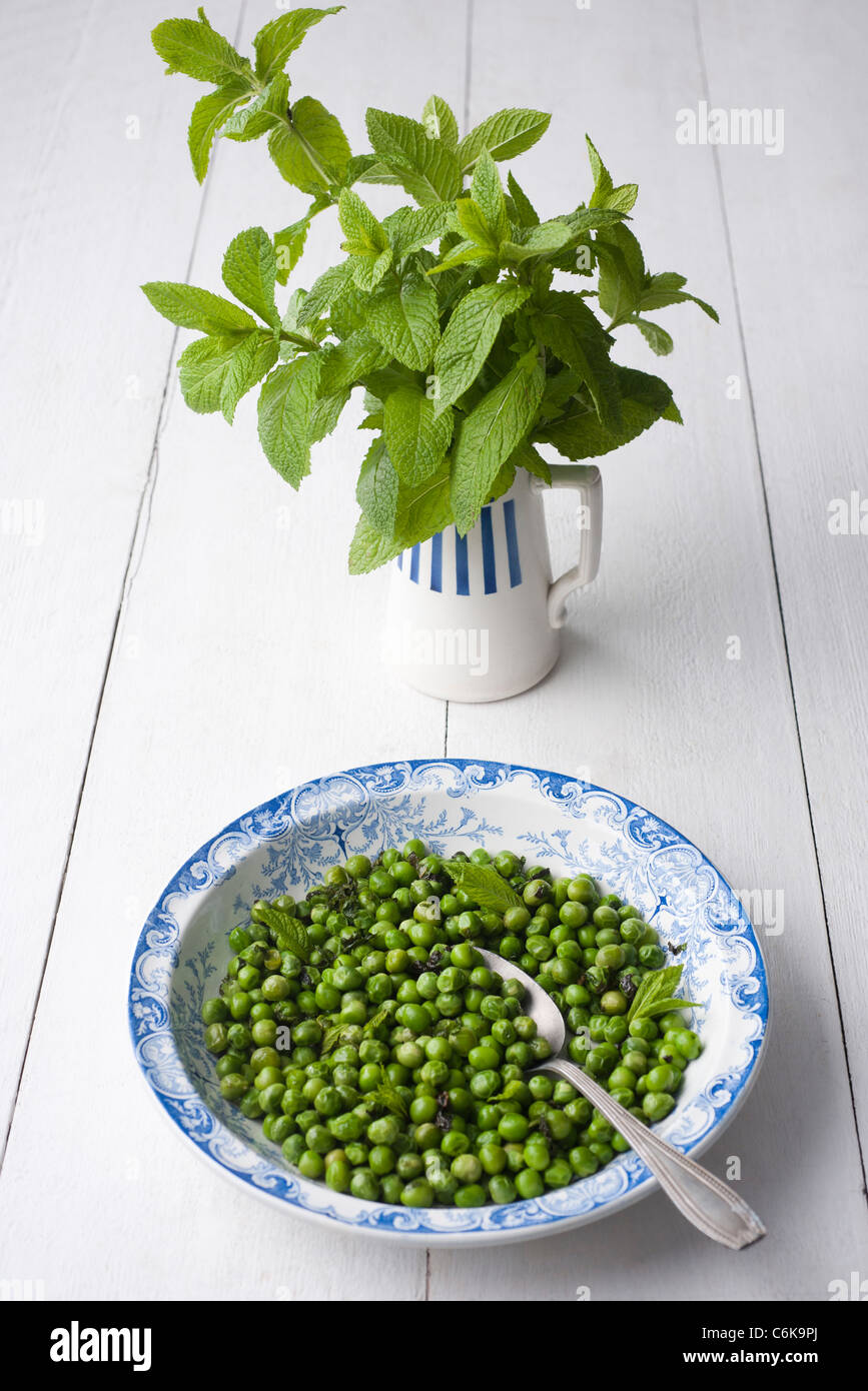 Peas with mint Stock Photo Alamy