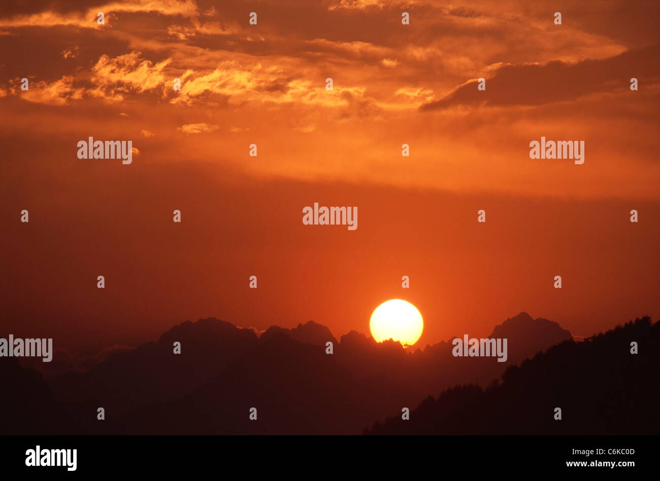 sunset mountain Stock Photo