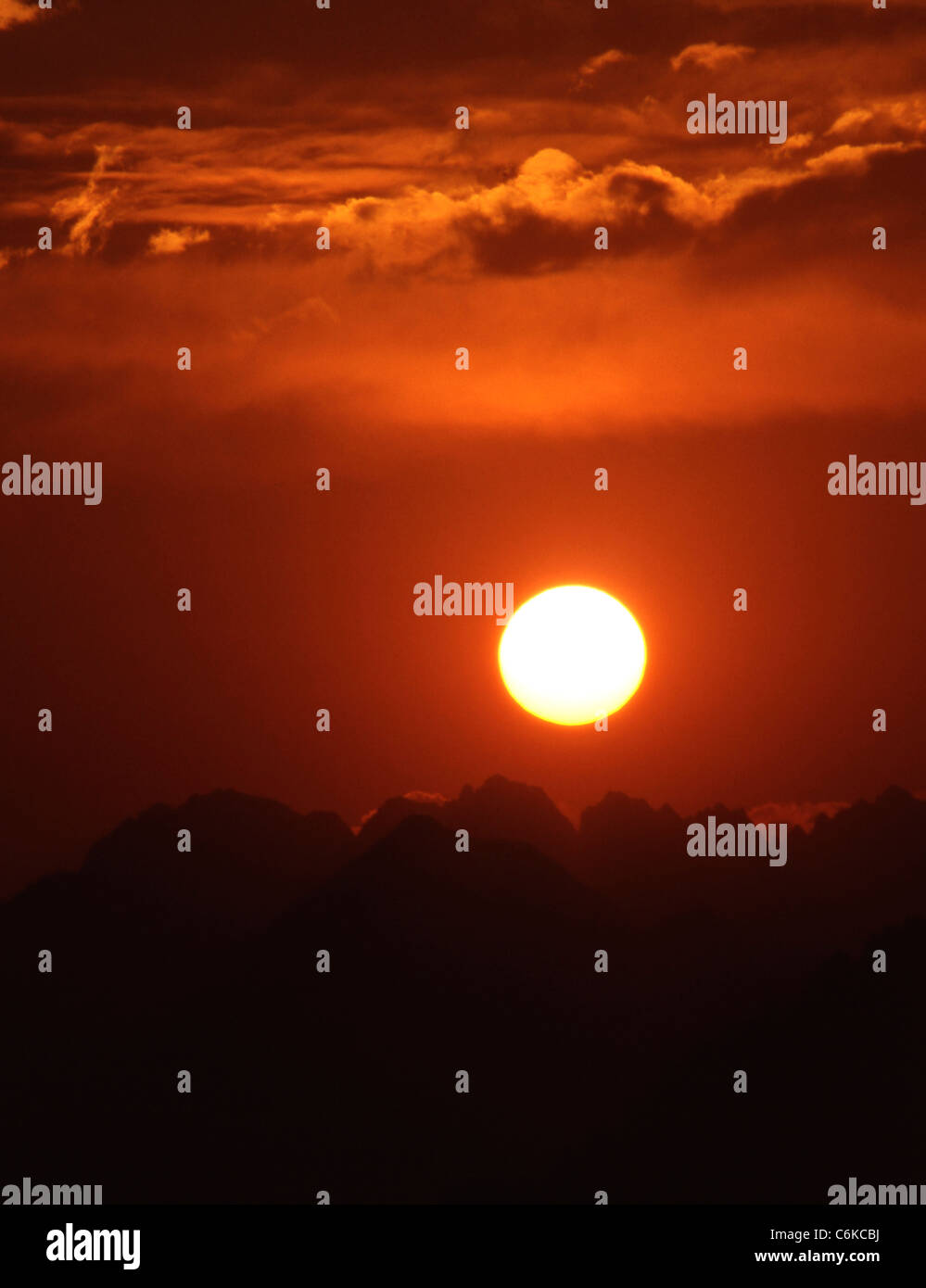 sunset mountain Stock Photo