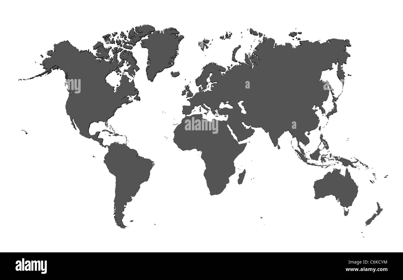 Isolated World Map Stock Photo