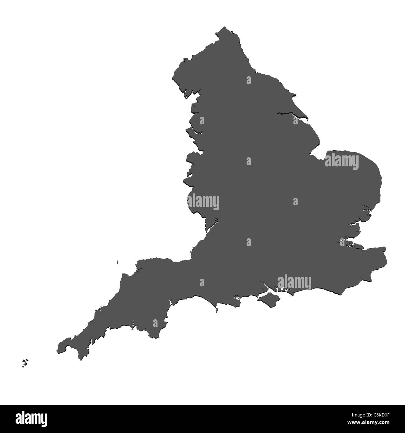Isolated map of England Stock Photo