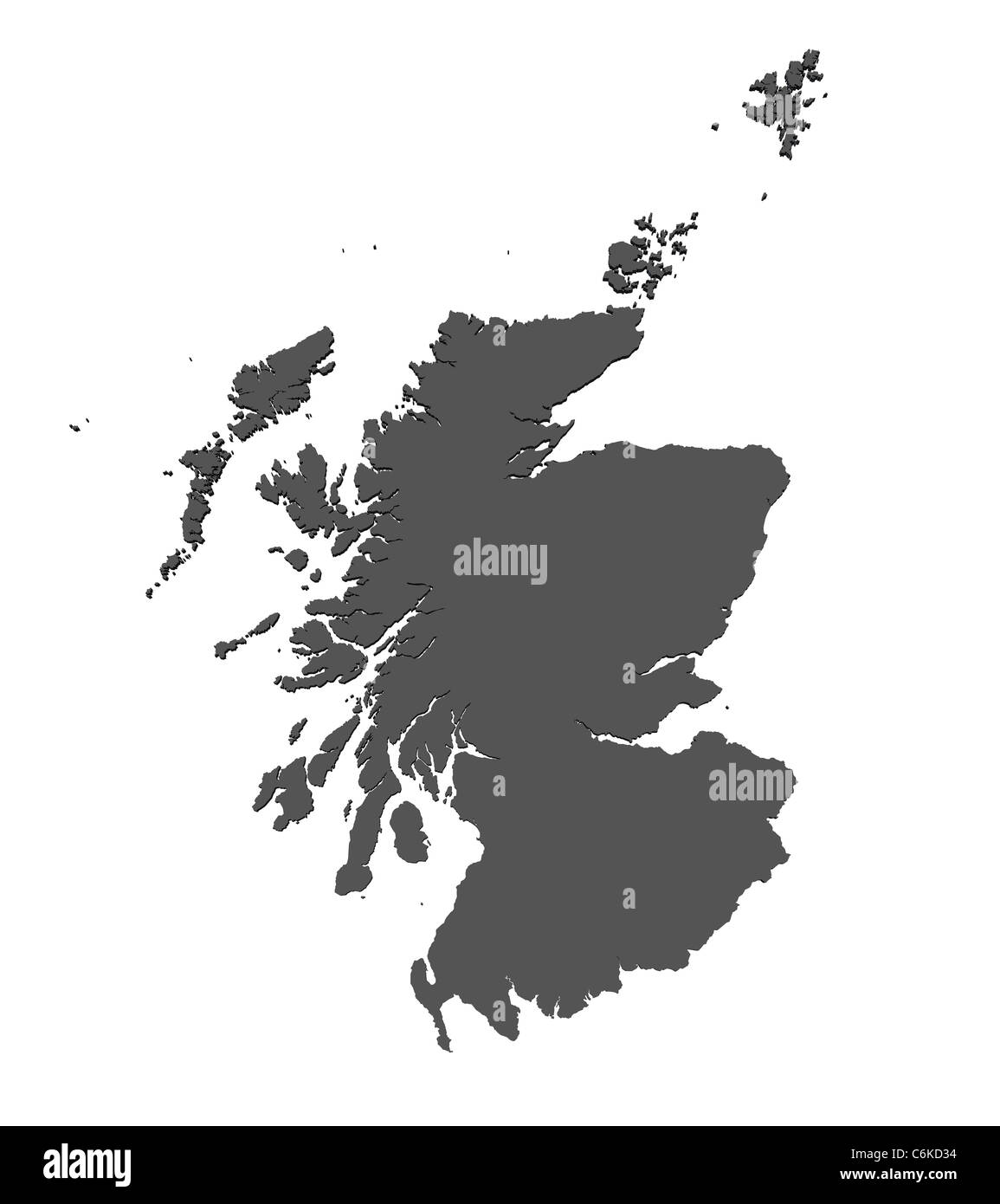 Isolated map of Scotland Stock Photo