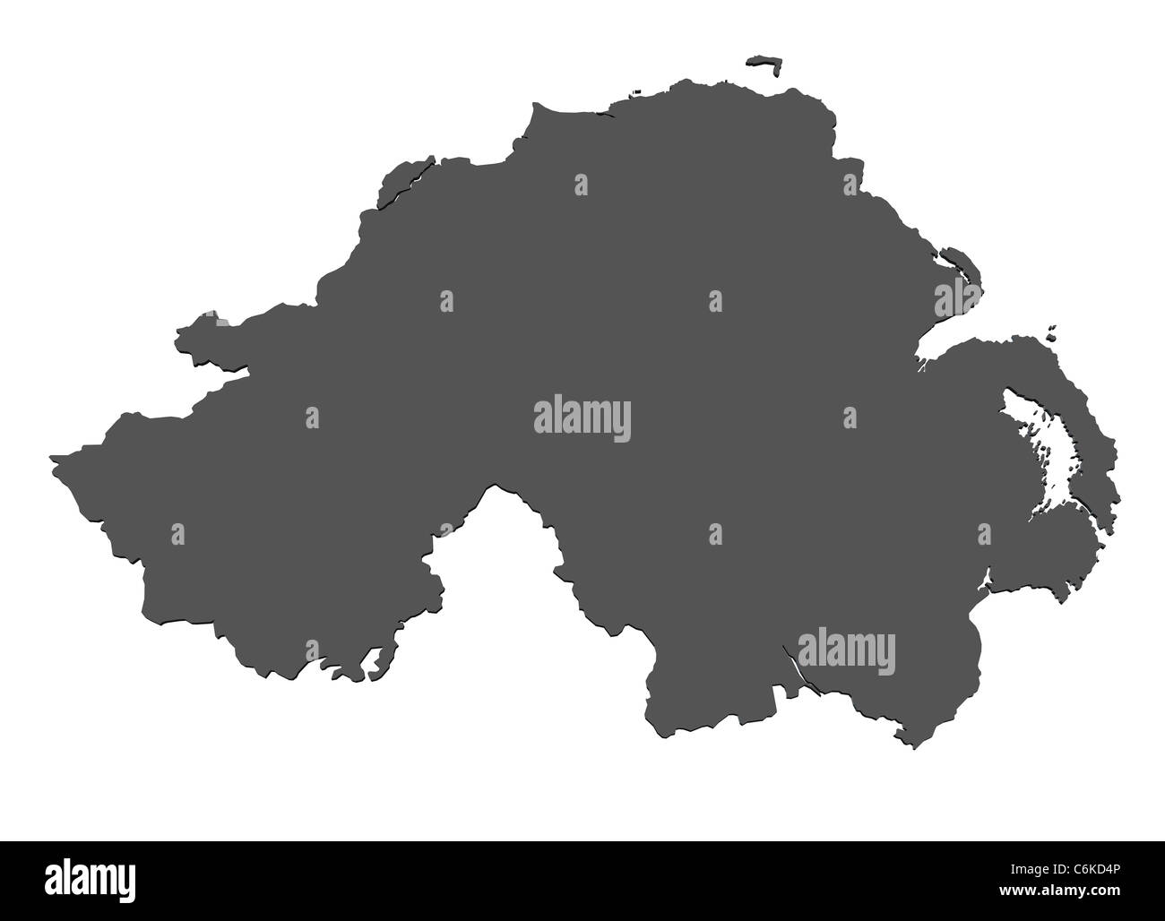 Isolated map of Ireland Stock Photo