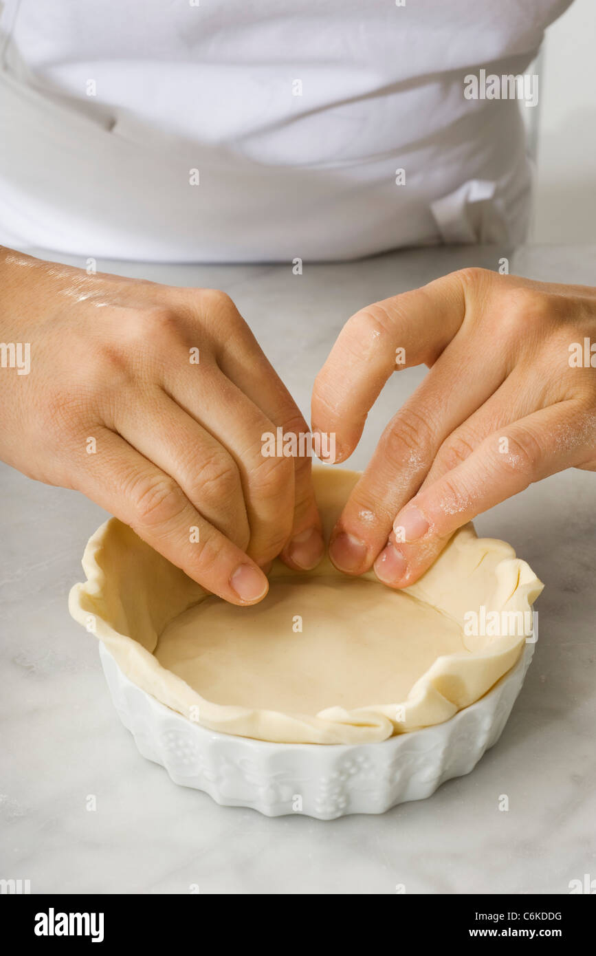 Preparing pastry dough for tart Stock Photo Alamy