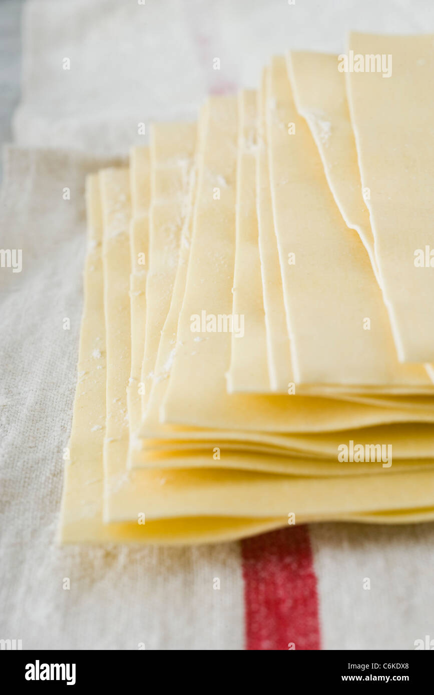 Fresh lasagna noodles Stock Photo Alamy