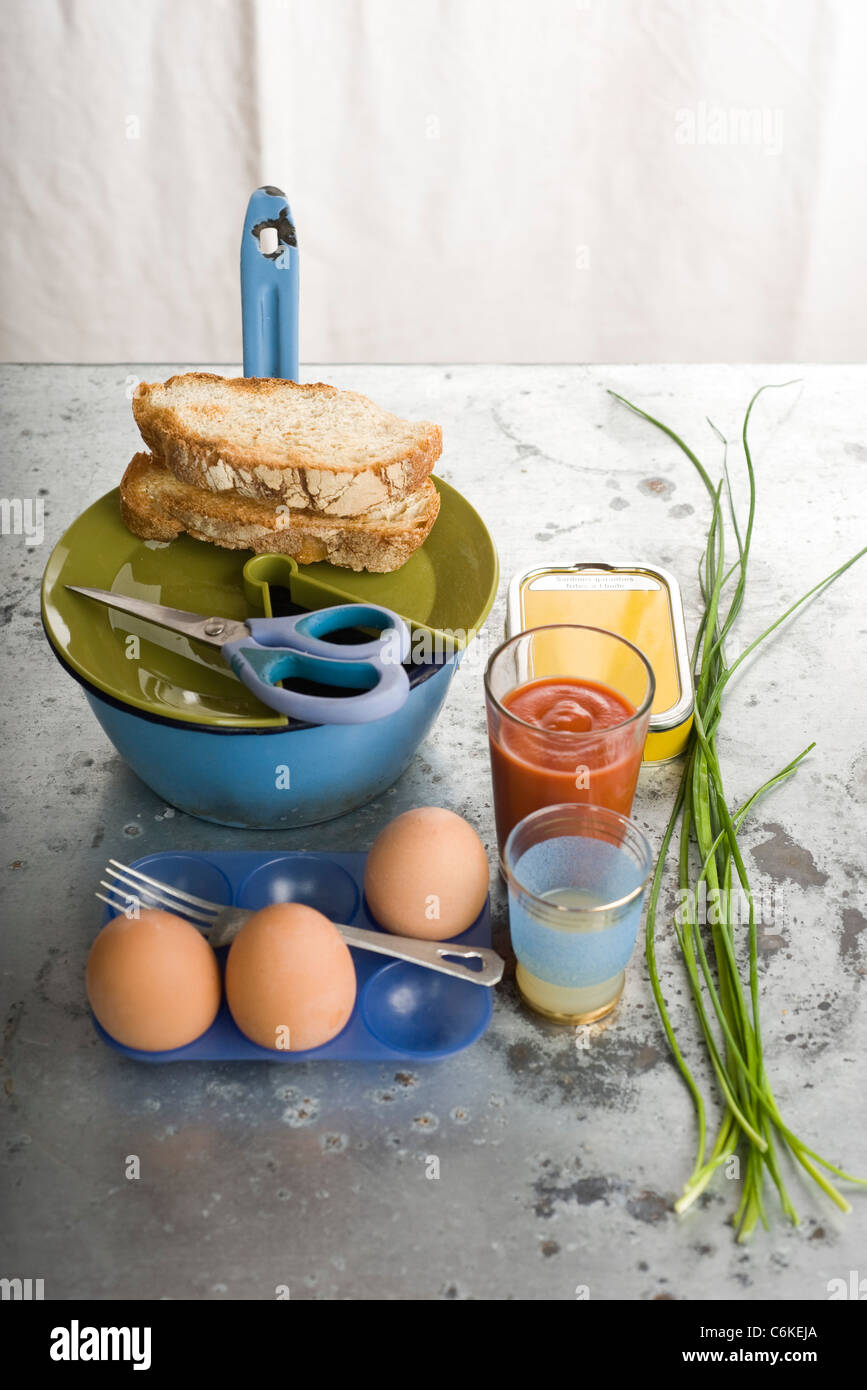 Elie's egg and sardine open faced sandwiches Stock Photo Alamy