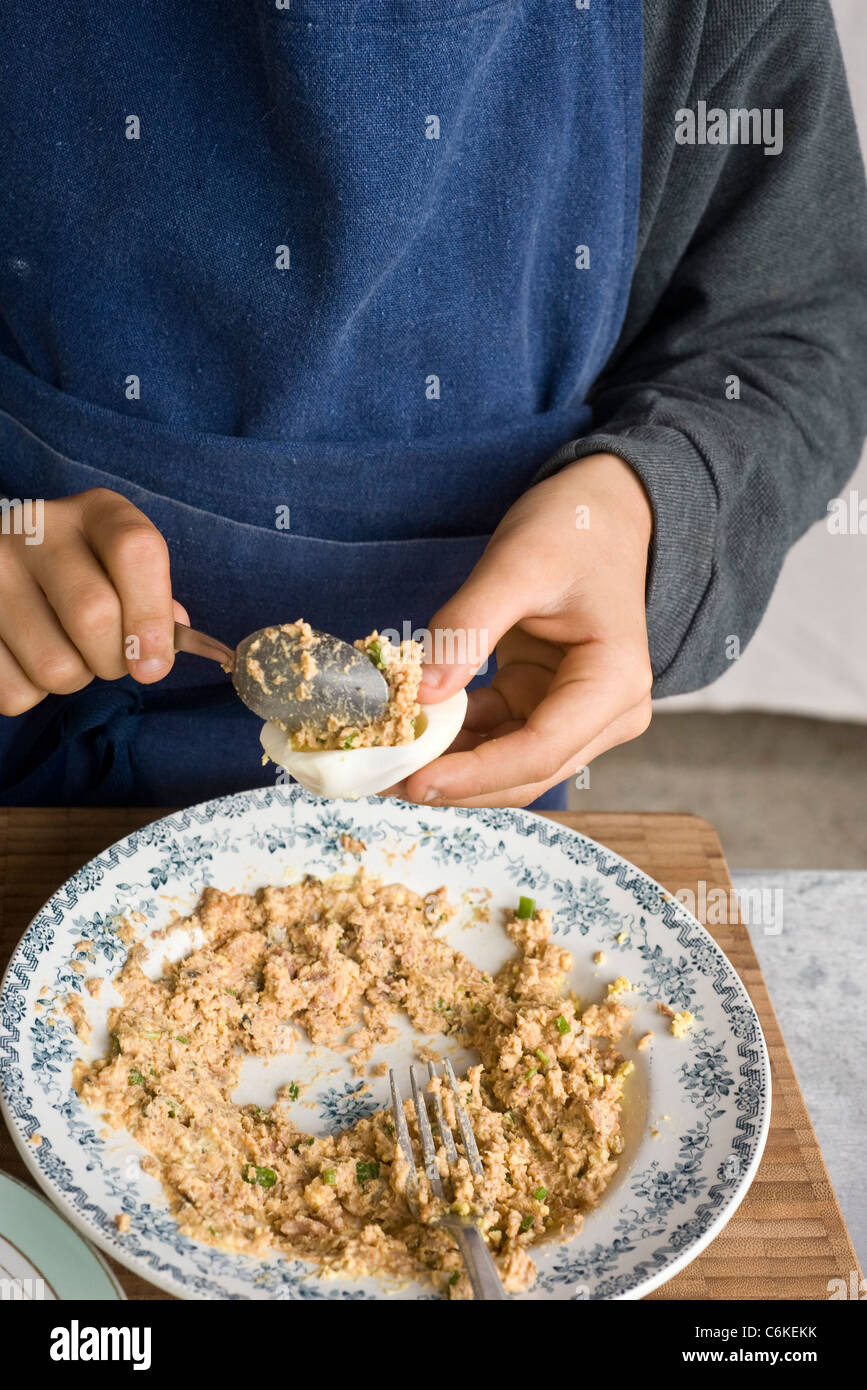 Elie's egg and sardine open faced sandwiches Stock Photo Alamy
