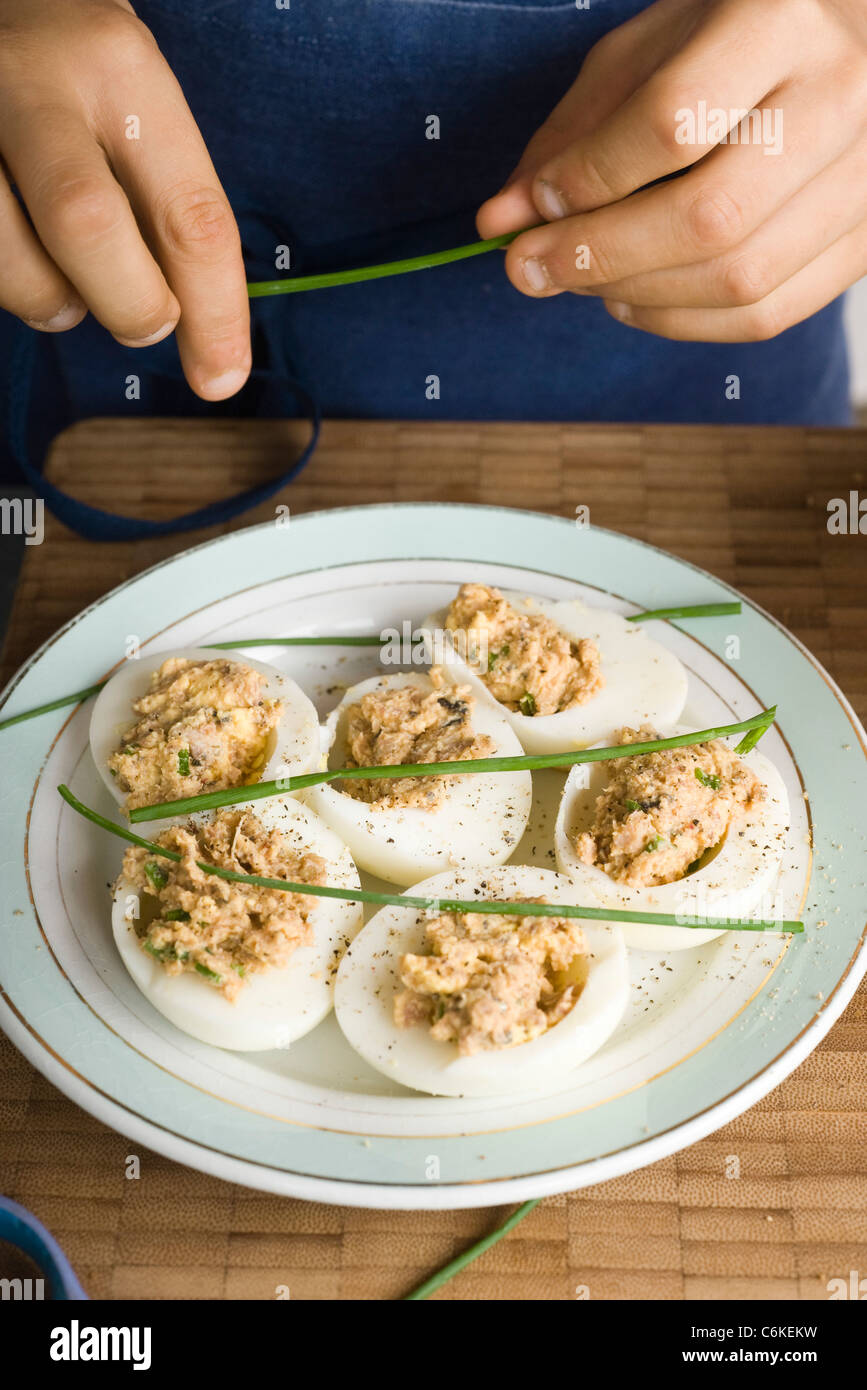 Elie's egg and sardine open faced sandwiches Stock Photo Alamy