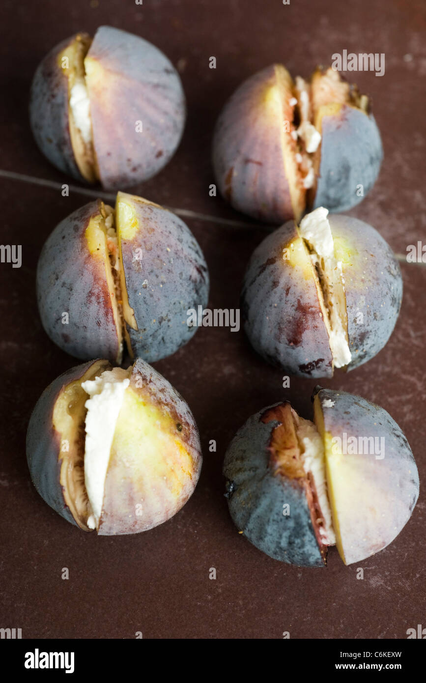 Fig and goat cheese saltimbocca with garam masala Stock Photo Alamy