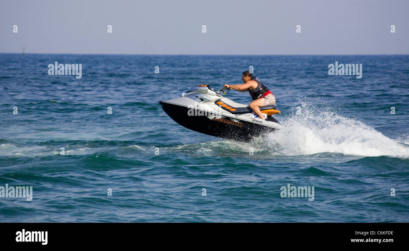 water jet rider, jet skiing, sea spray watersports Stock Photo Alamy