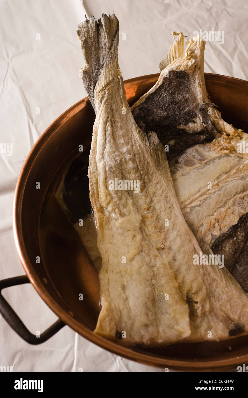 Salt cod preparation Stock Photo Alamy