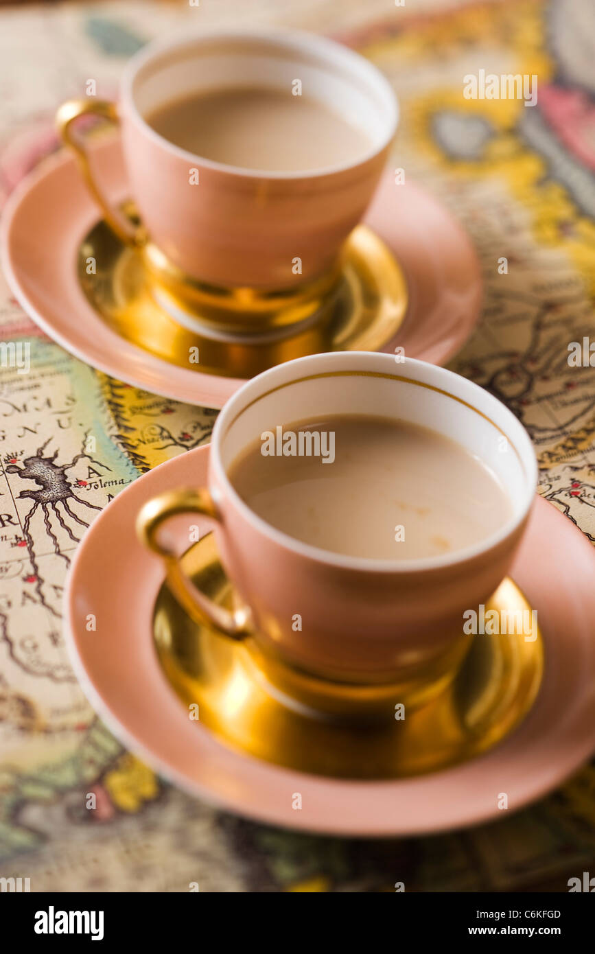 High Angle View Of Masala Chai Or Tea On Table Stock Photo - Alamy