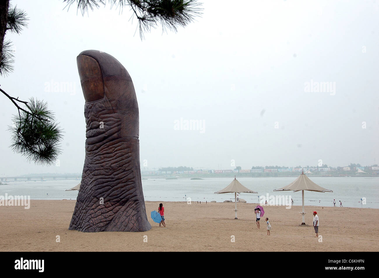The Big Thumb rises out of the sand World famous artist Caesar has made ...