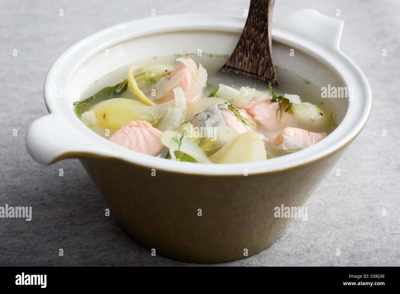 Salmon chowder with fennel Stock Photo Alamy
