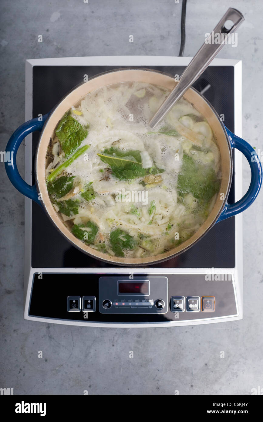 Salmon chowder with fennel Stock Photo Alamy