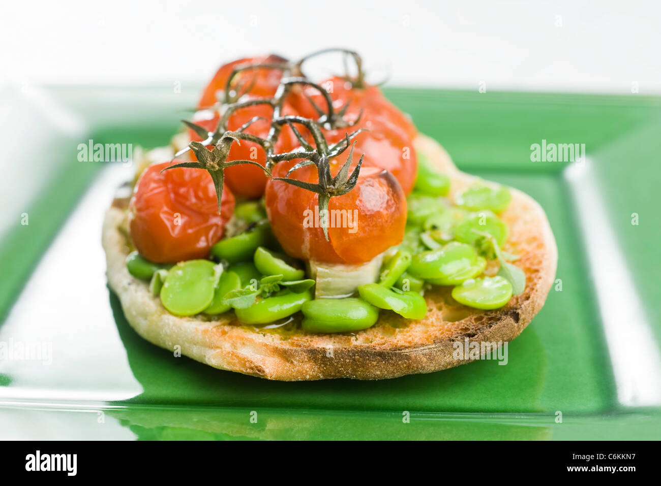 Toast with spring vegetables Stock Photo Alamy