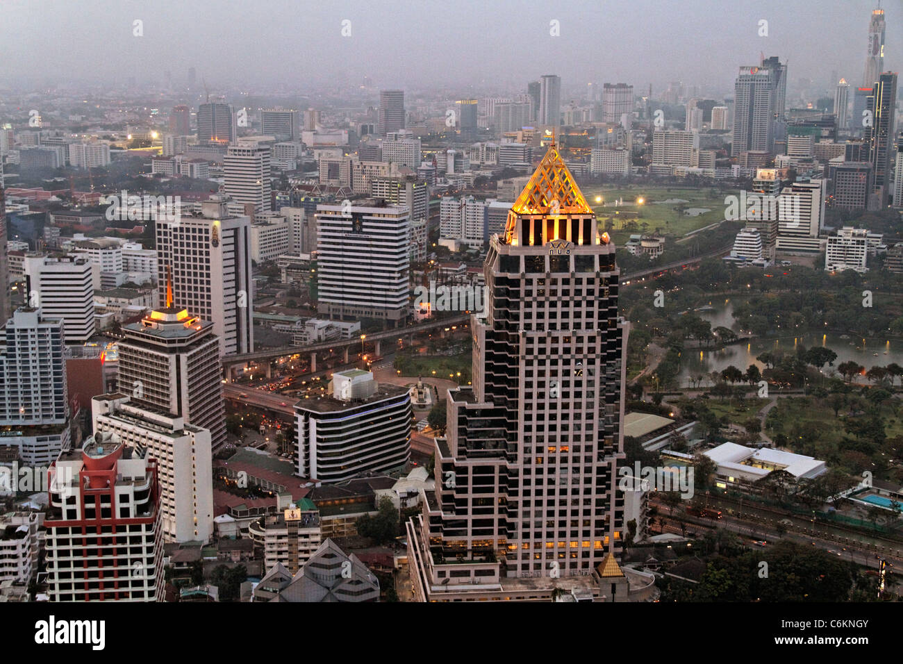 Skyline Bangkok , view from Banyan Tree Rooftop Vertigo & Moon Bar , Bangkok , Thailand Stock Photo