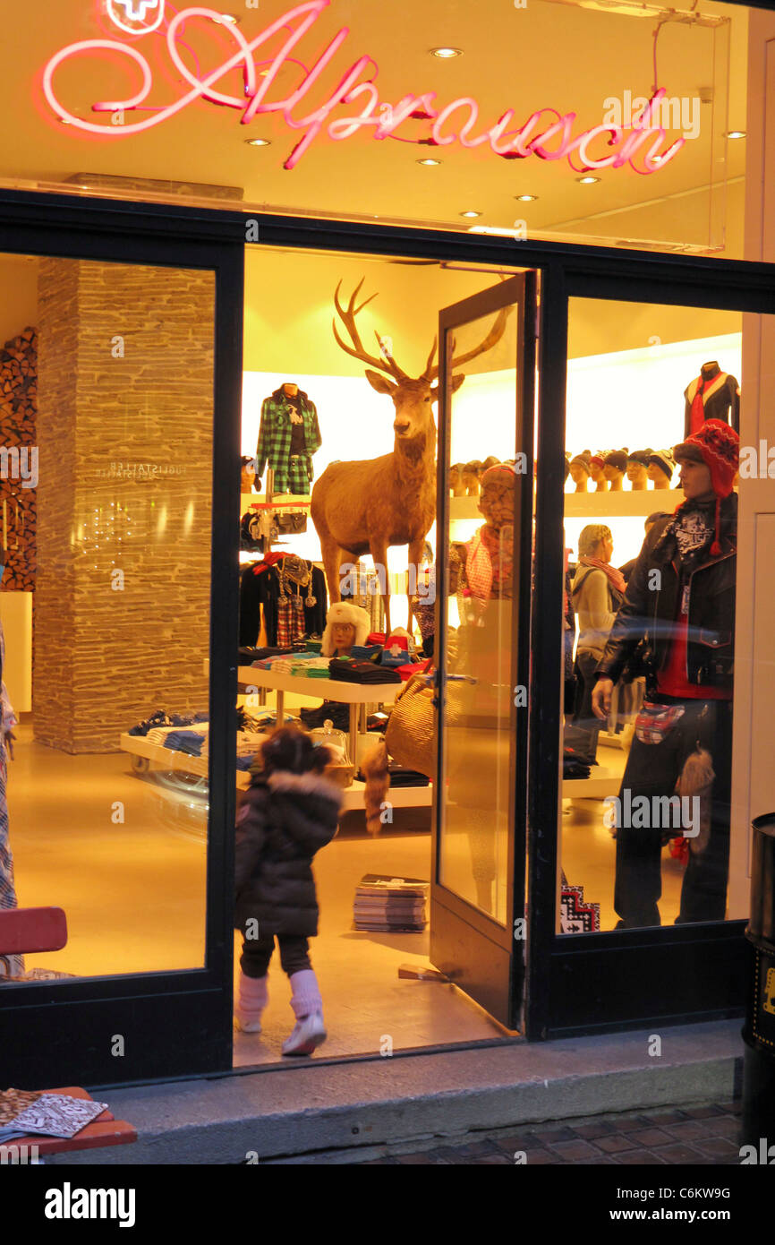 Alpenrausch fashion shop in Zurich, switzerland Stock Photo