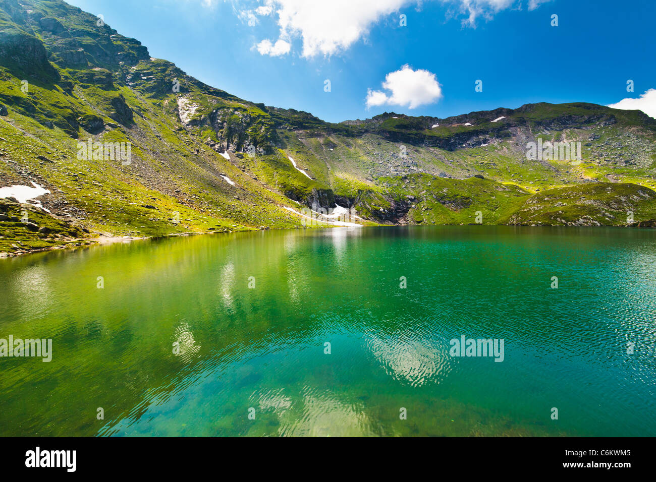 Landscape from Balea Lake in Romania and Fagaras mountains in the ...