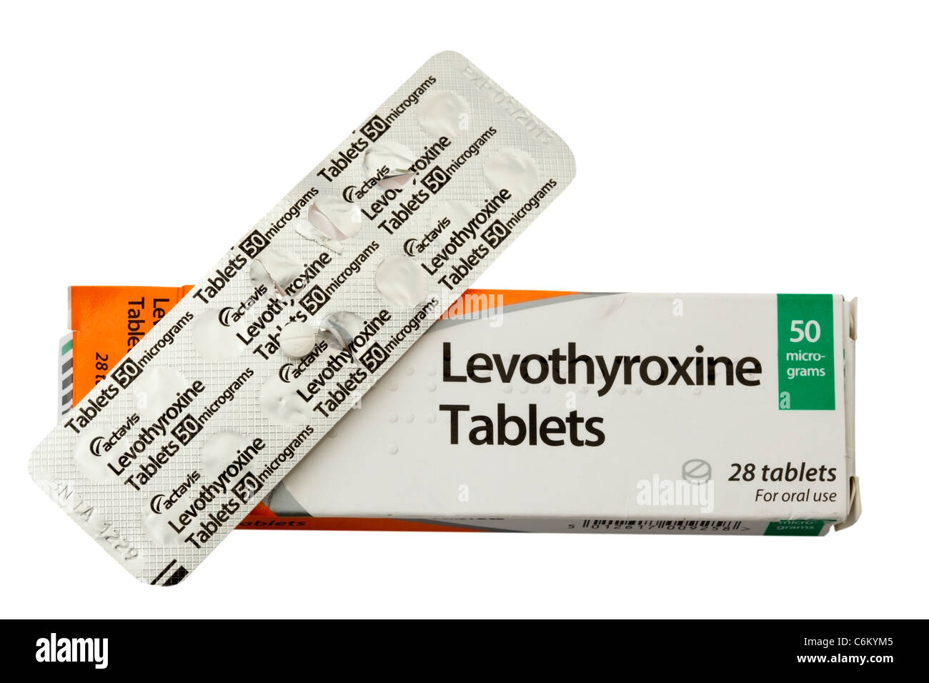 Levothyroxine tablets Stock Photo