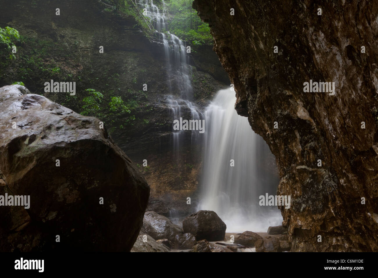 Eden Falls, Hidden Valley, Ozark Mountains of Arkansas – USA Stock Photo