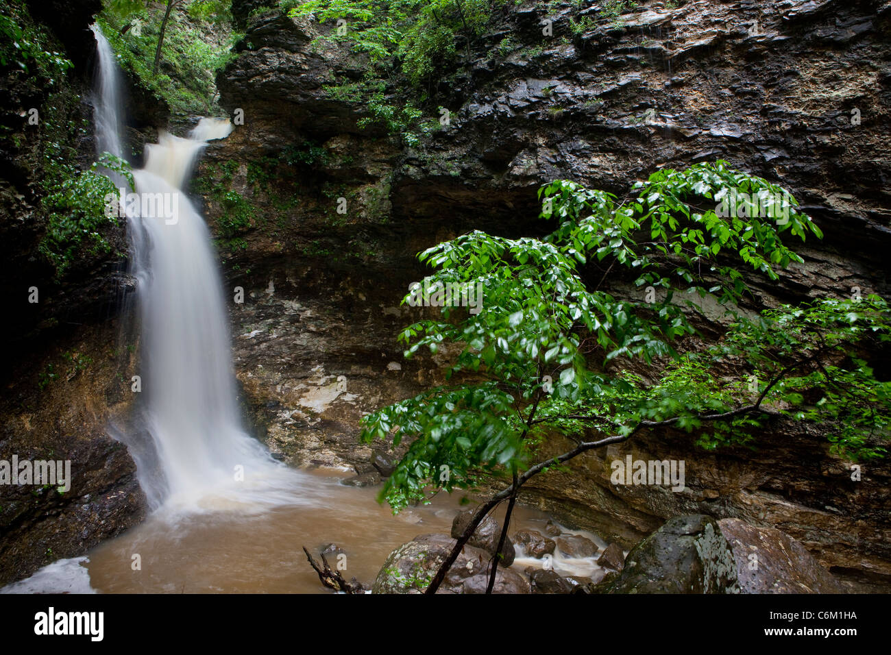 Eden Falls, Hidden Valley, Ozark Mountains of Arkansas – USA Stock Photo