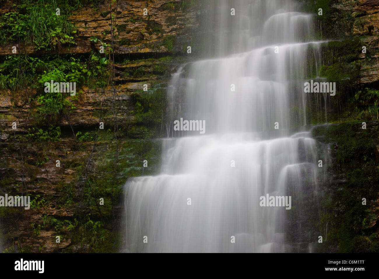 Triple Falls, Camp Orr, Ozark Mountains of Arkansas – USA Stock Photo