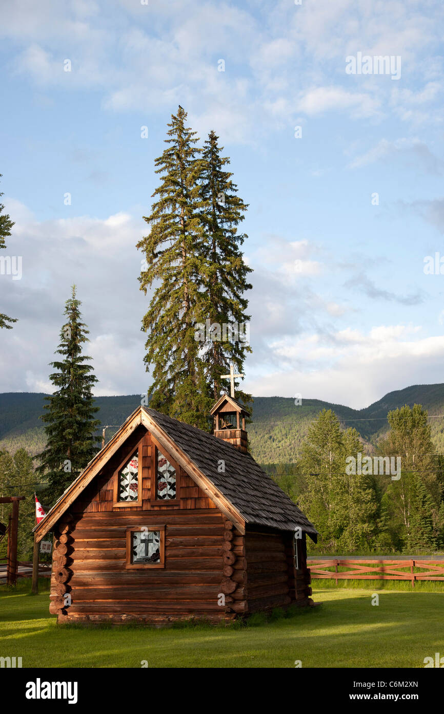 Small Wooden Chapel in Wells Gray National Park Stock Photo