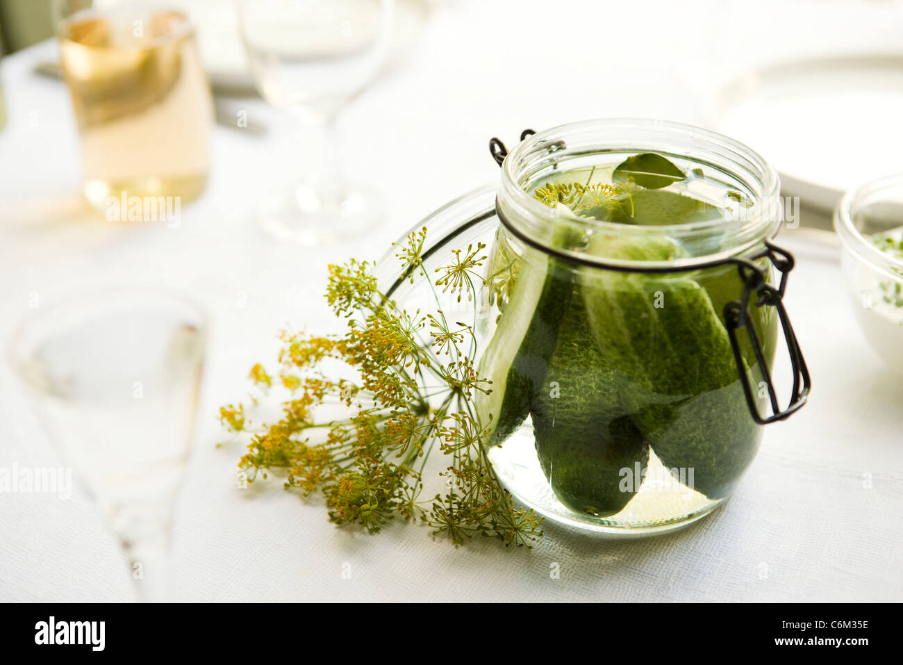 Fresh dill pickles Stock Photo