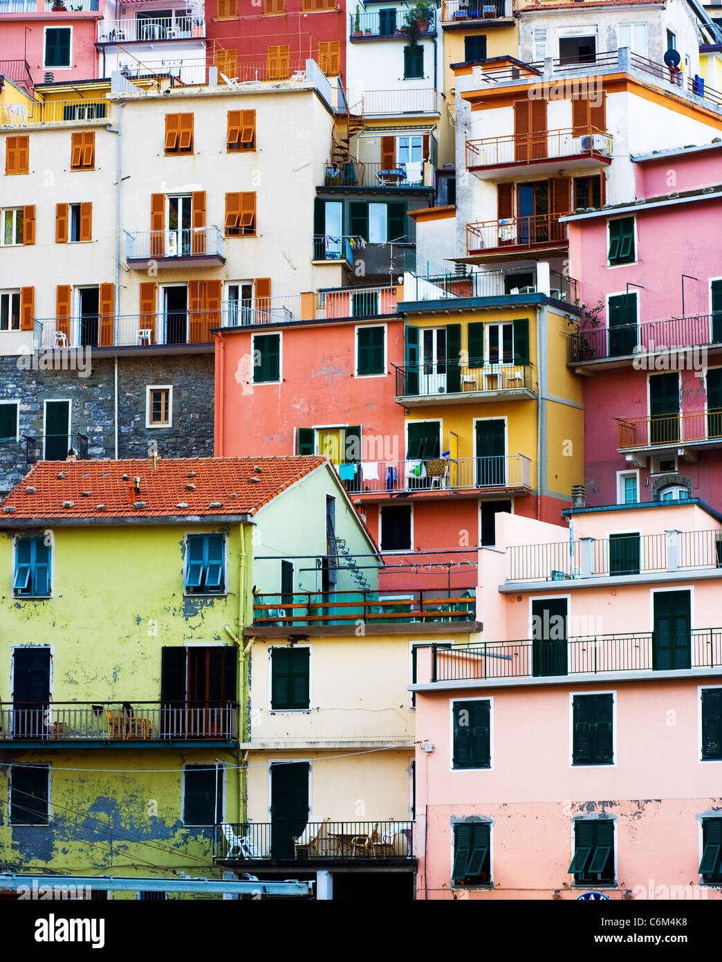 Colorful Buildings in Cinque Terre, Italy. Stock Photo