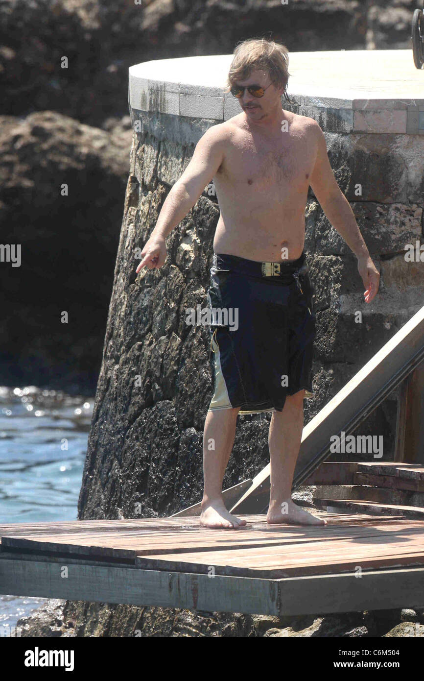 David Spade goes swimming with Grown Ups stars Mallorca Island, Spain - 29.07.10 Stock Photo