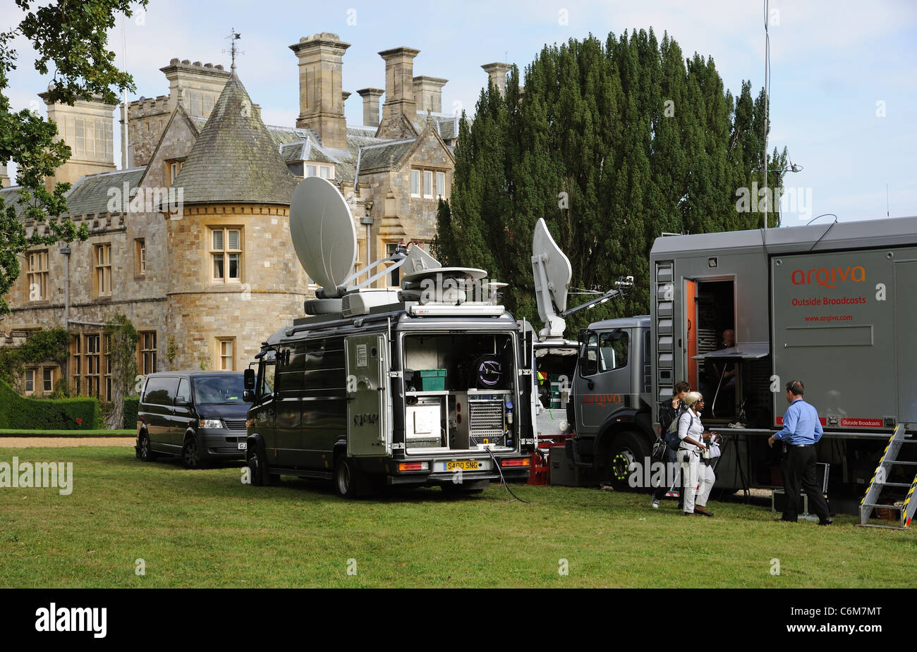 Outside broadcasting vans and equipment operated by the Arqiva company Stock  Photo - Alamy