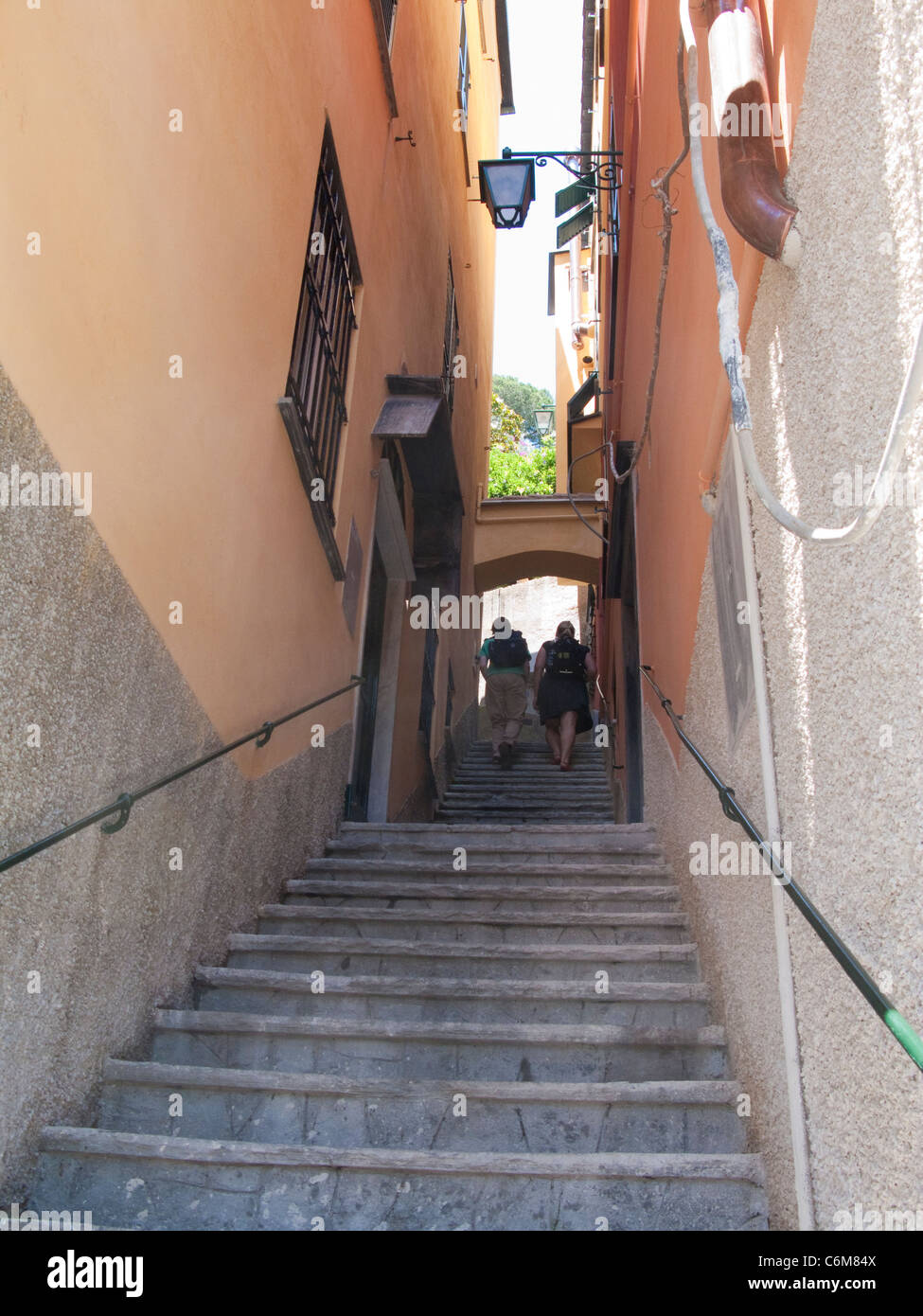 Alley at Portofino, Liguria di Levante, italian riviera, Italy, Mediterranean sea, Europe Stock Photo