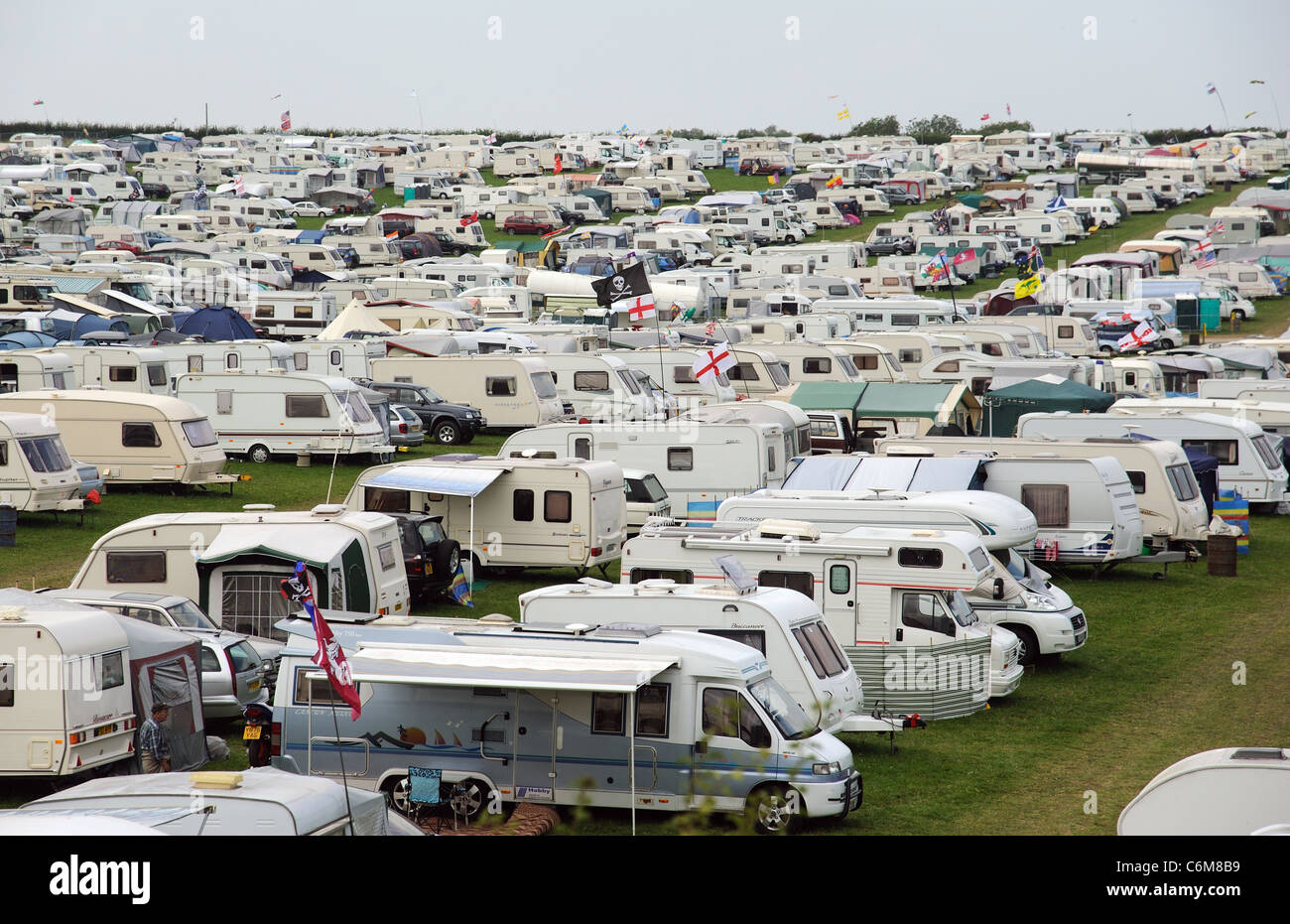 Caravan park for holidaymakers and visitors to Dorset Steam Fair held ...