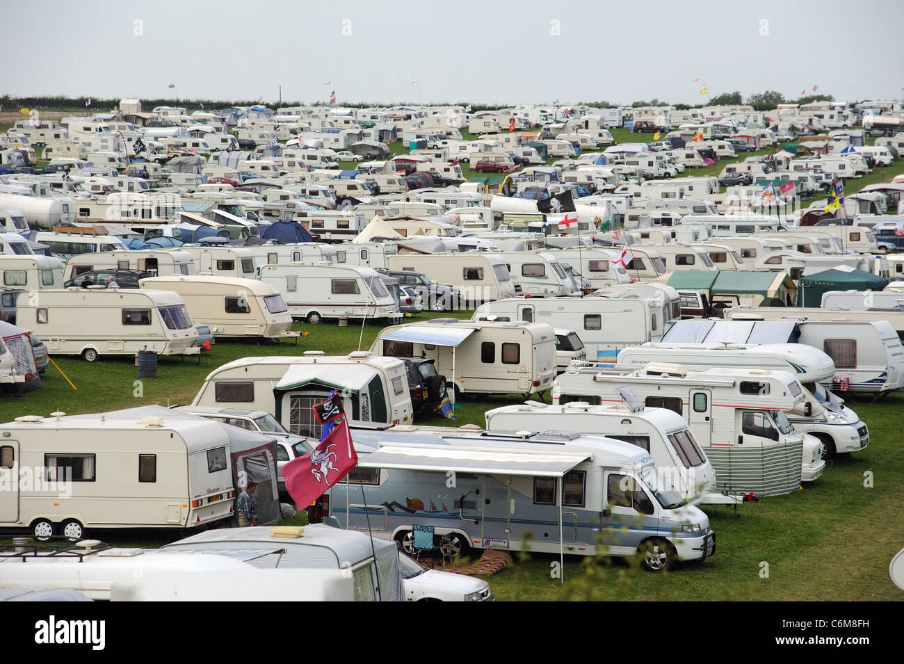 Caravan park for holidaymakers and visitors to Dorset Steam Fair held ...