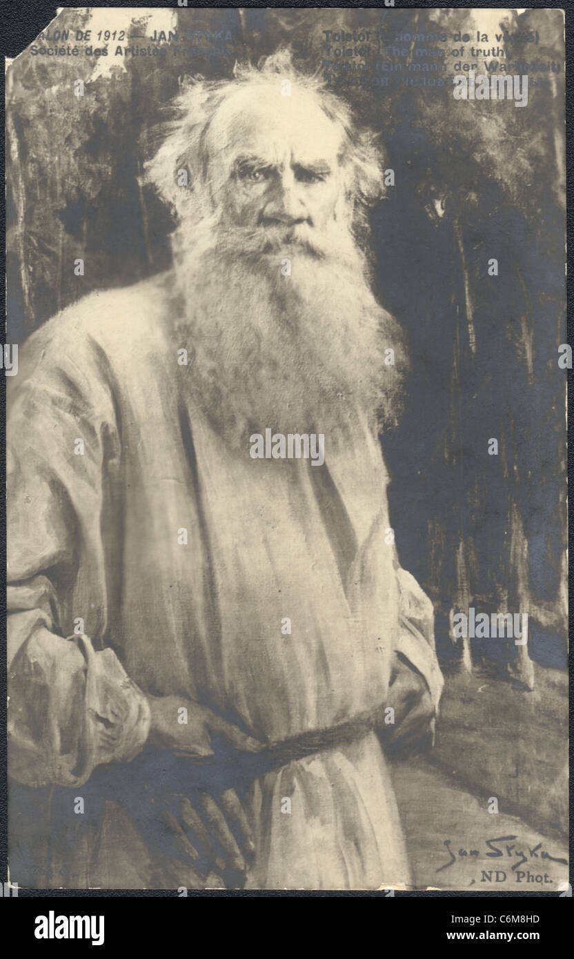 Writer Leo Tolstoy - a man of truth Stock Photo