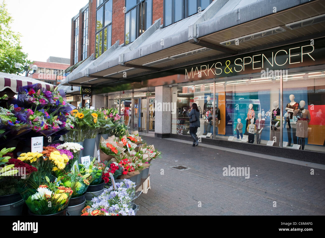 A flower stall in Harrow town centre , September 2011, near Marks