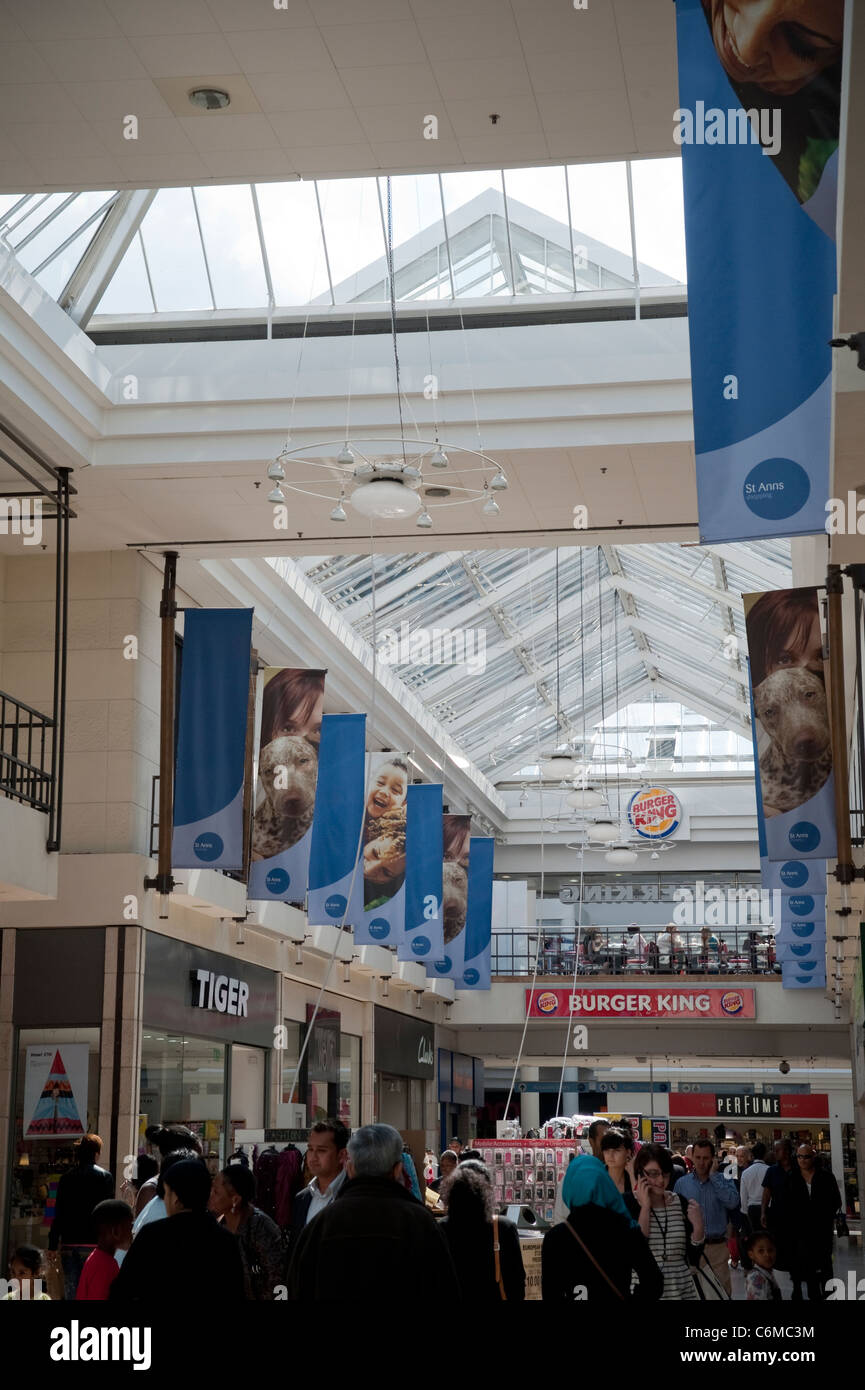 Inside St Anns shopping centre in Harrow town centre, a suburb of London, September 2011 Stock