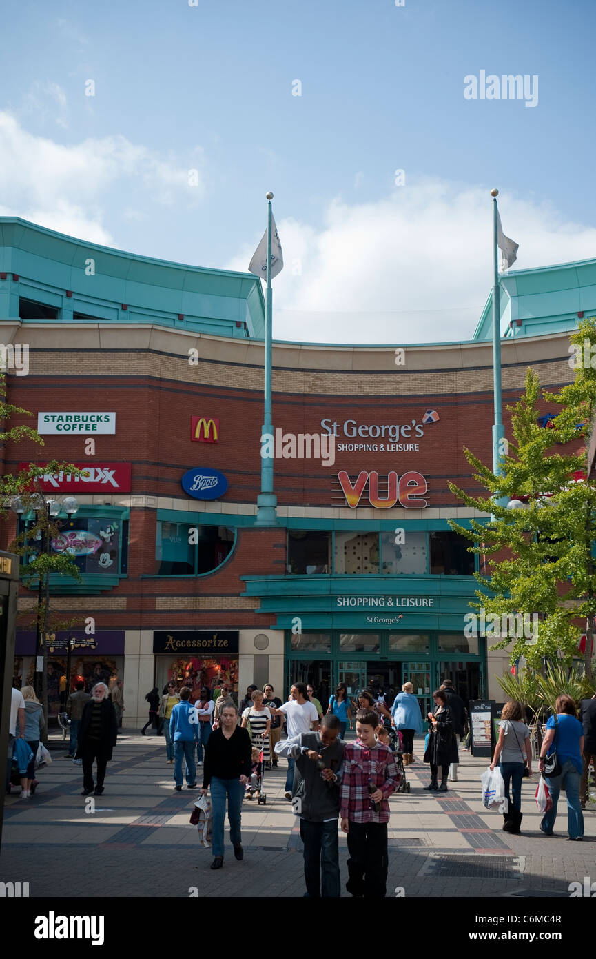 The front of the St George's shopping centre with Vue cinema in Harrow town centre , September 2011 Stock Photo