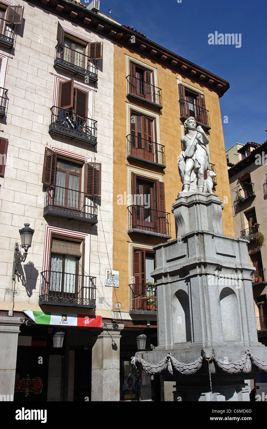 Statue in Plaza Provincia, just off Plaza Mayor, Madrid, Spain, Western Europe. Stock Photo