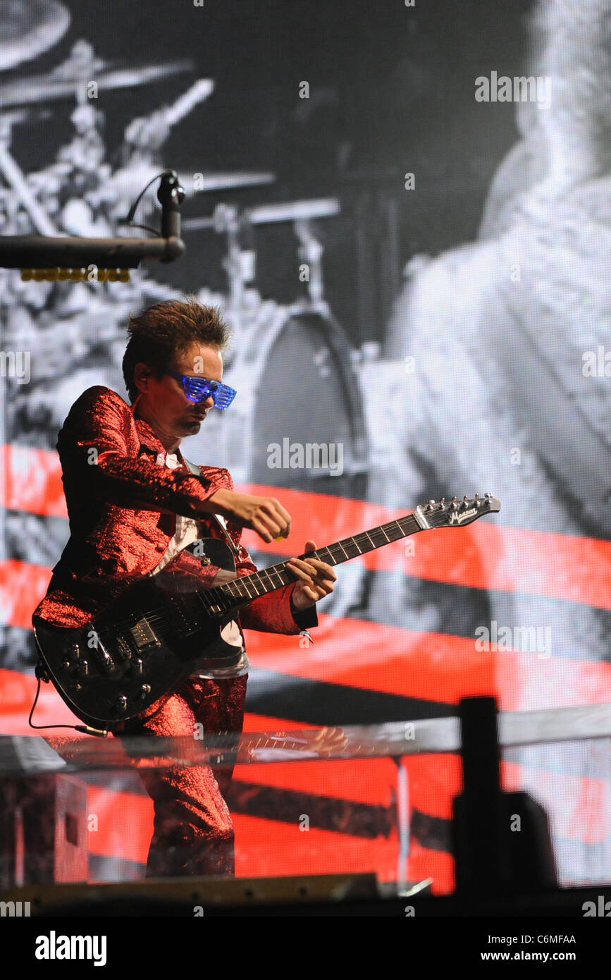 Muse performing at the 2010 Fuji Rock Festival in Japan Niigata, Japan ...