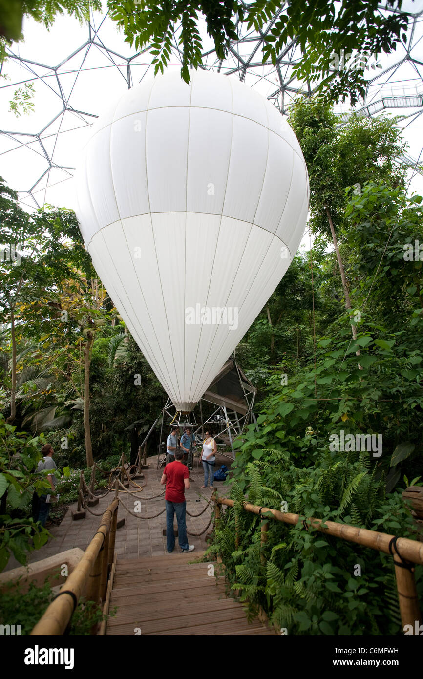 Balloon inside the Rainforest Area in the Tropical Biome at Eden Project. Photo:Jeff Gilbert Stock Photo