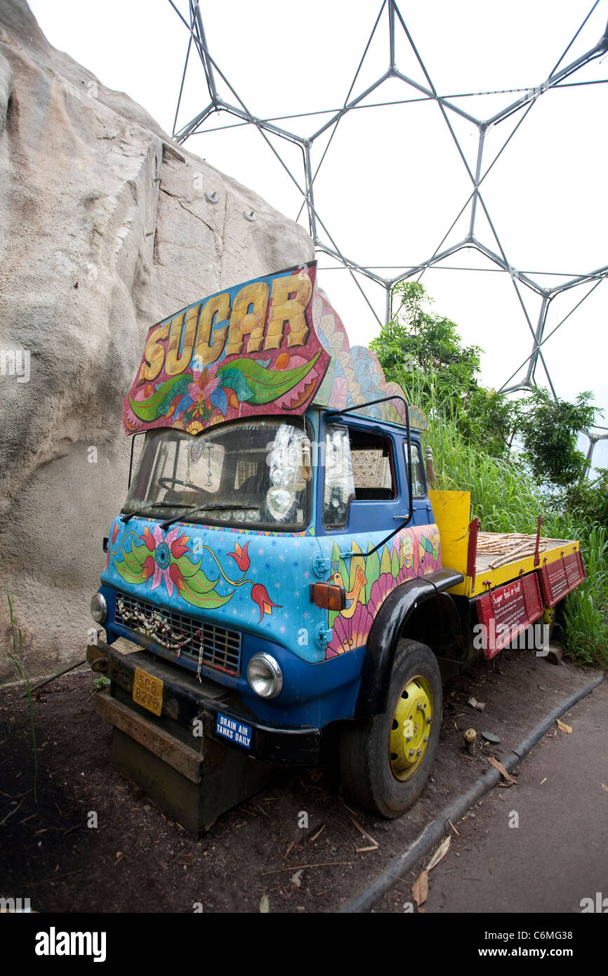 Sugar Truck inside the Rainforest Area in the Tropical Biome at  the Eden Project. Photo:Jeff Gilbert Stock Photo