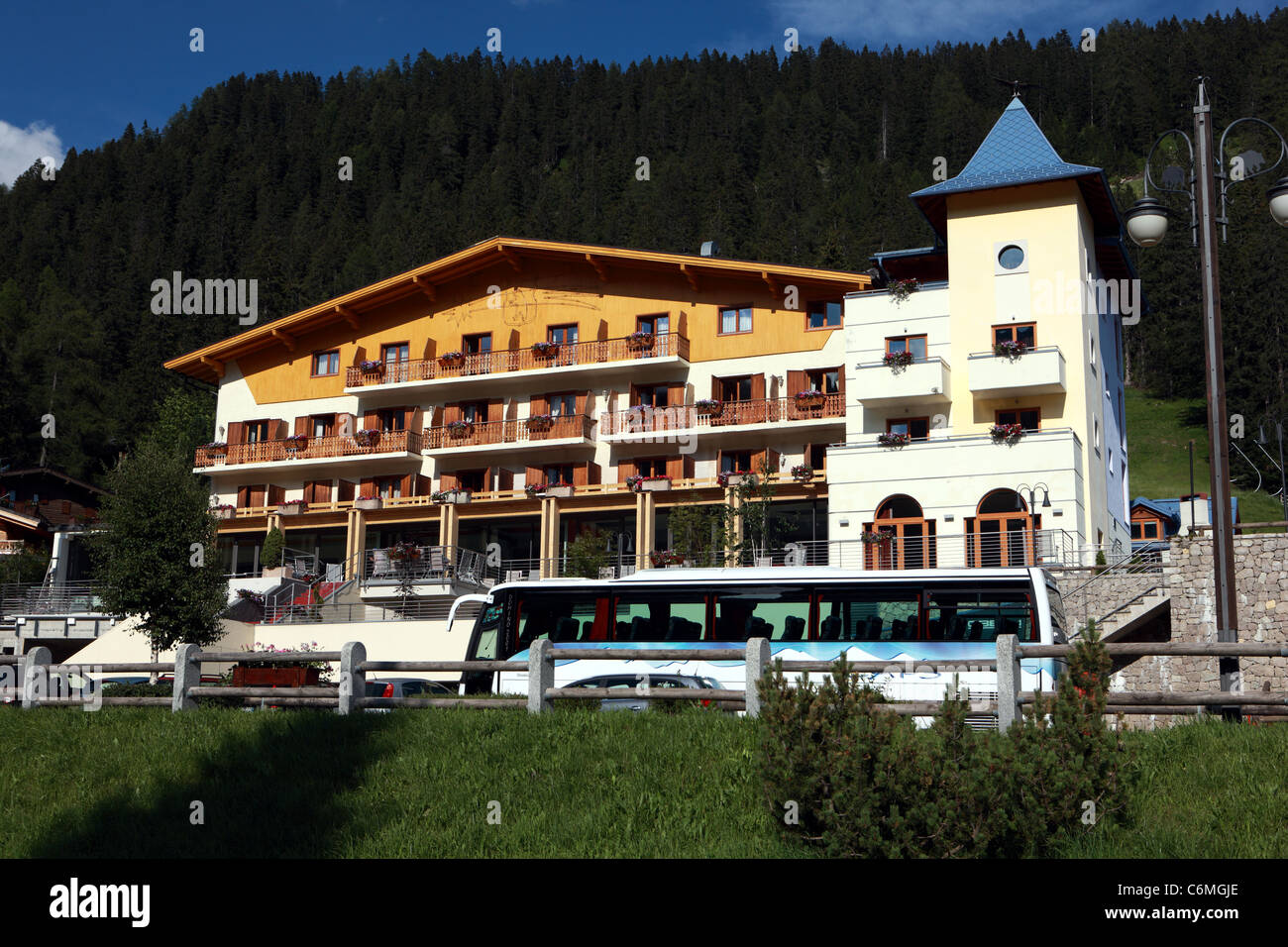 Hotel Oberosler in the ski resort of Madonna di Campiglio in the Val Rendena in Italy Stock Photo