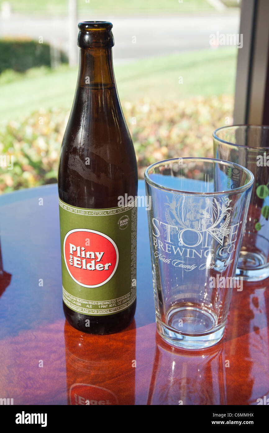 Pliny the Elder double IPA beer is rated as one of the best tasting beers in the world. Stock Photo