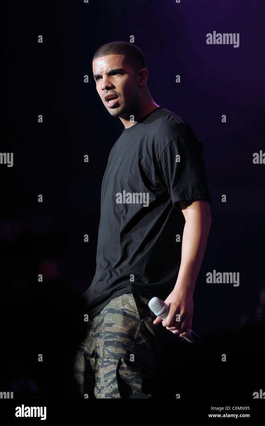 Drake aka Aubrey Drake Graham, performs on stage at the Molson Canadian ...