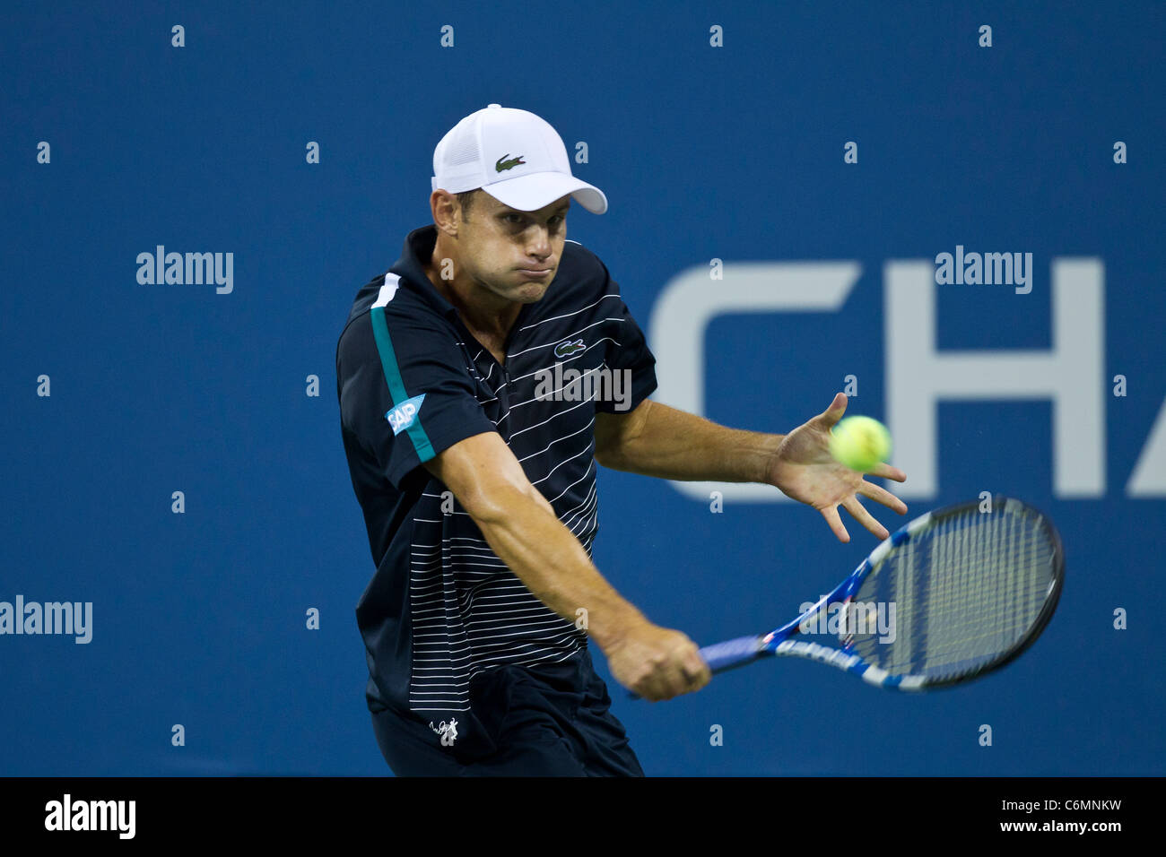 Andy Roddick (USA) competing at the 2011 US Open Tennis. Stock Photo