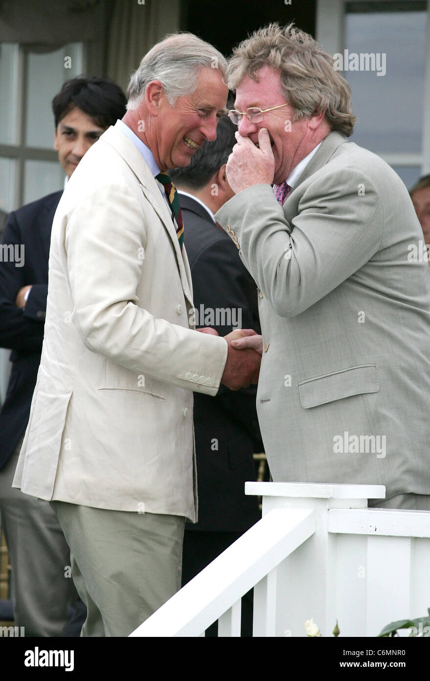 Prince Charles and Jim Davidson share a joke The Cartier International Polo  Day at Guards Polo Club, Windsor Great Park, Egham Stock Photo - Alamy